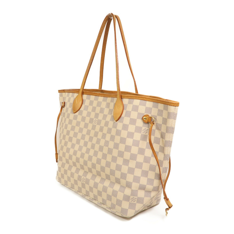 LOUIS VUITTON Damier Azur Neverfull MM金扣手挽袋-2