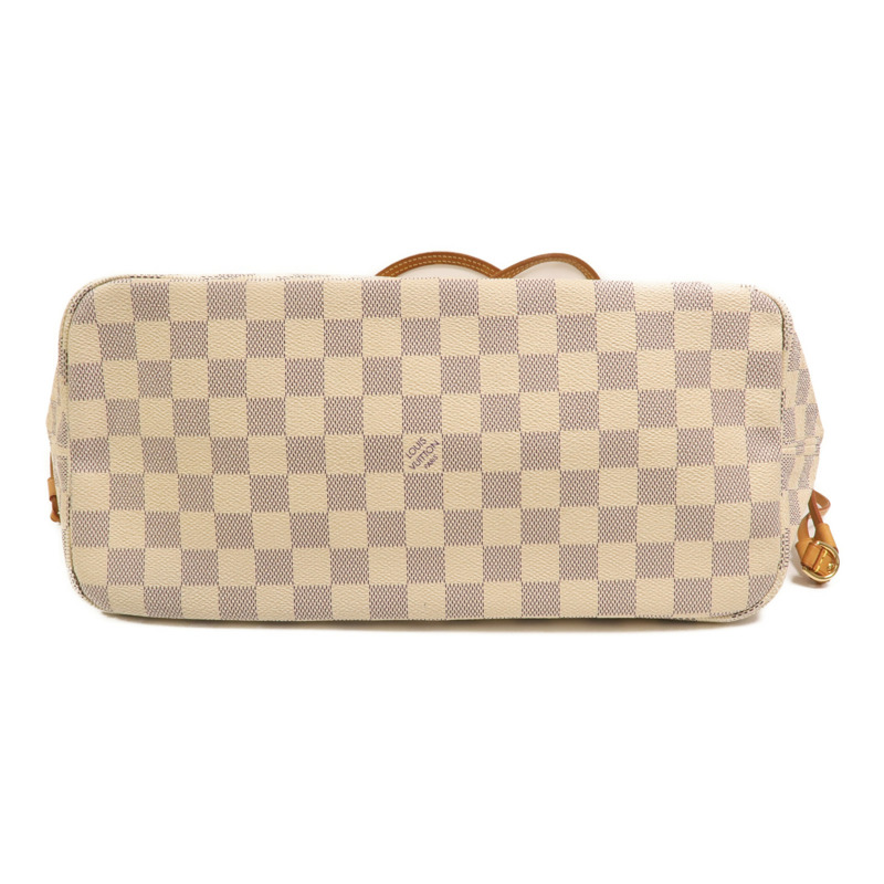 LOUIS VUITTON Damier Azur Neverfull MM金扣手挽袋-3