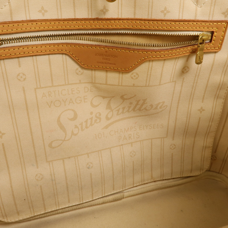 LOUIS VUITTON Damier Azur Neverfull MM金扣手挽袋-5