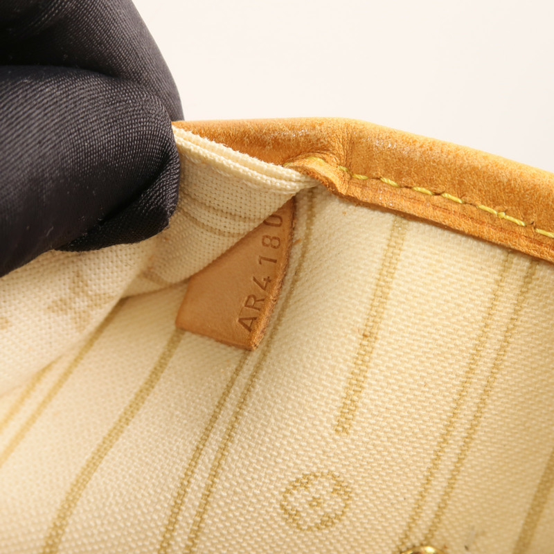 LOUIS VUITTON Damier Azur Neverfull MM金扣手挽袋-7