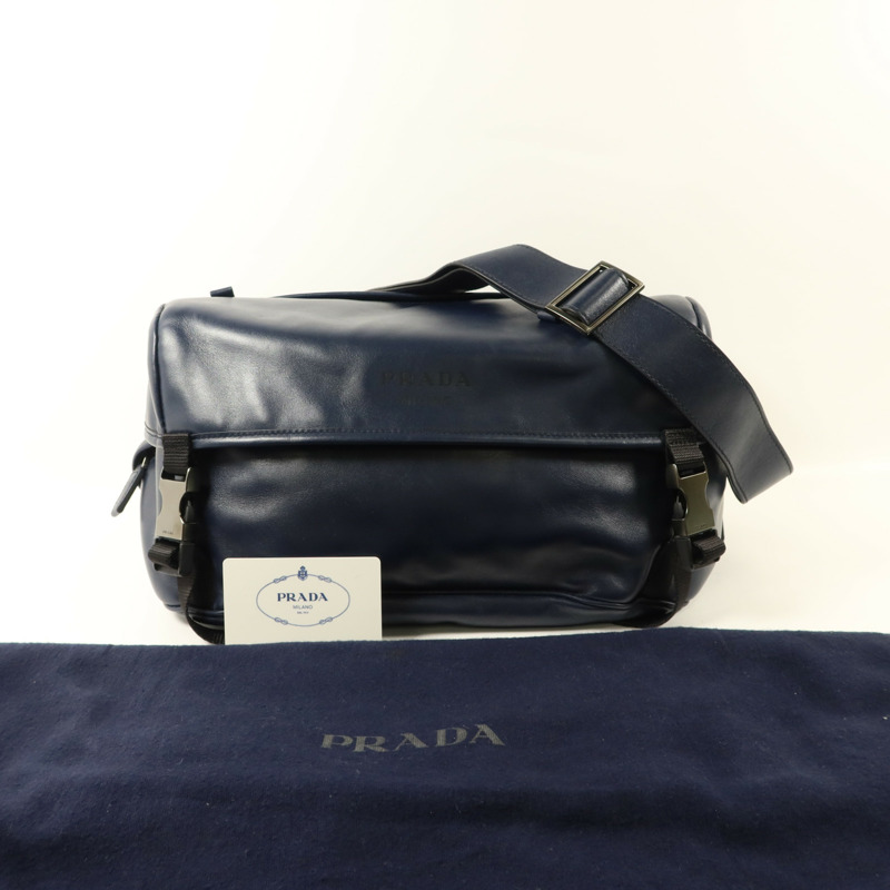 PRADA 牛皮皮革Messenger Bag肩背袋-9