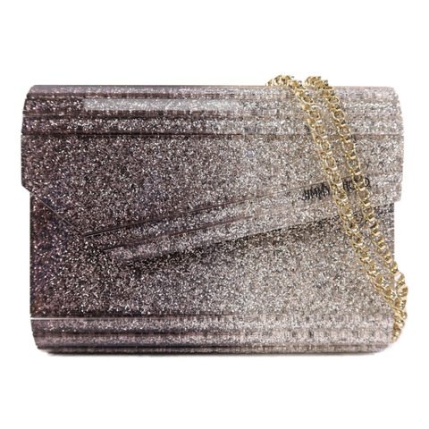 JIMMY CHOO 塑膠Candy Glitter Clutch鏈帶肩背袋