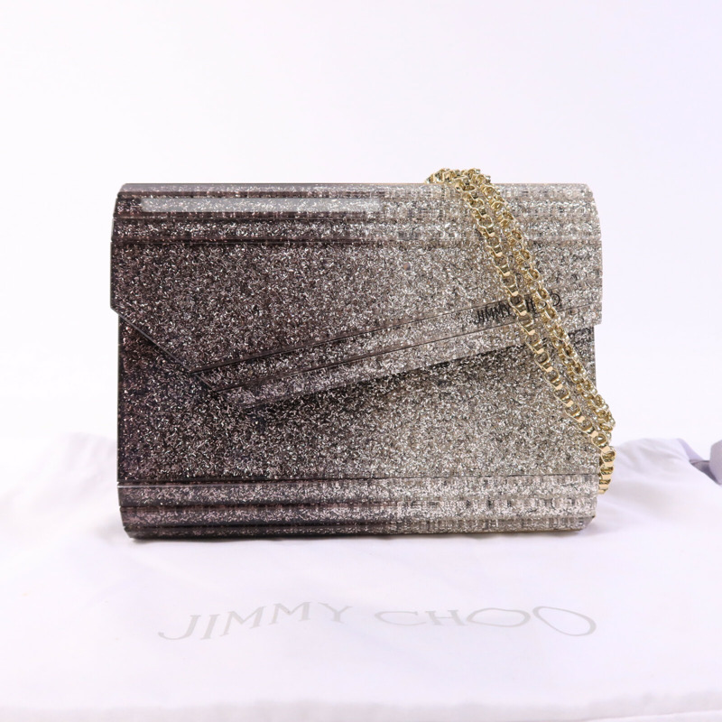 JIMMY CHOO 塑膠Candy Glitter Clutch鏈帶肩背袋-7