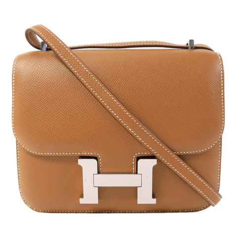 HERMES Epsom皮革Constance Mini肩背袋Gold
