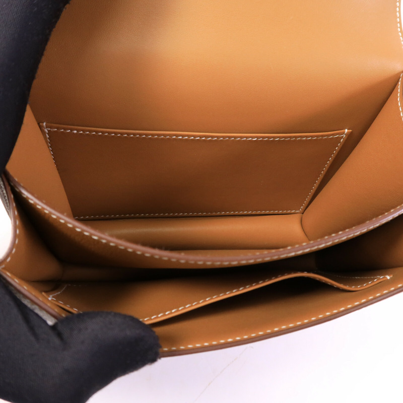 HERMES Epsom皮革Constance Mini肩背袋Gold-4