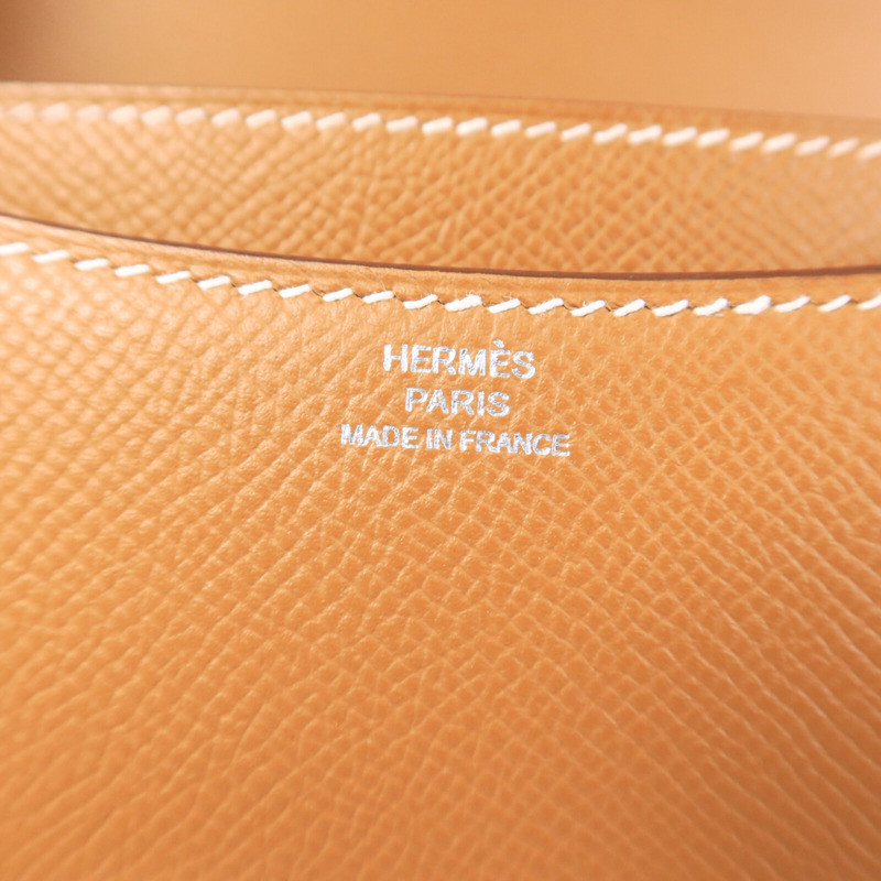 HERMES Epsom皮革Constance Mini肩背袋Gold-5