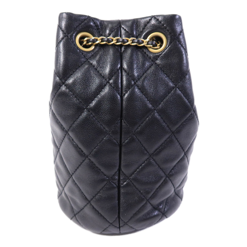 CHANEL 羊皮皮革Bucket Bag鏈帶肩背袋-1