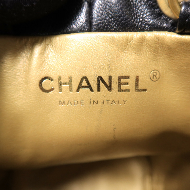 CHANEL 羊皮皮革Bucket Bag鏈帶肩背袋-5