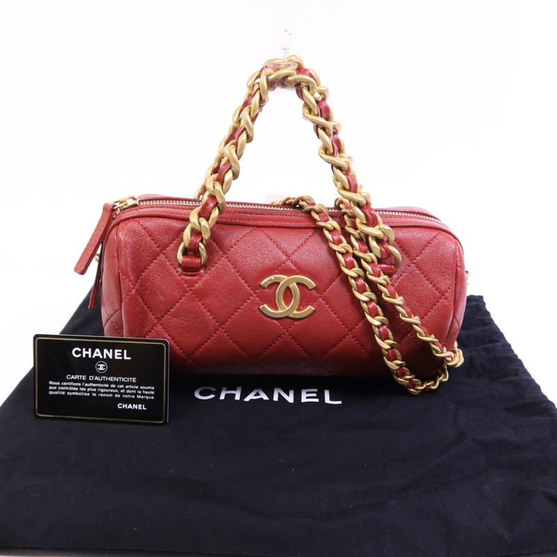 CHANEL 牛皮皮革2 Way Chain Shoulder Bag肩背袋-9