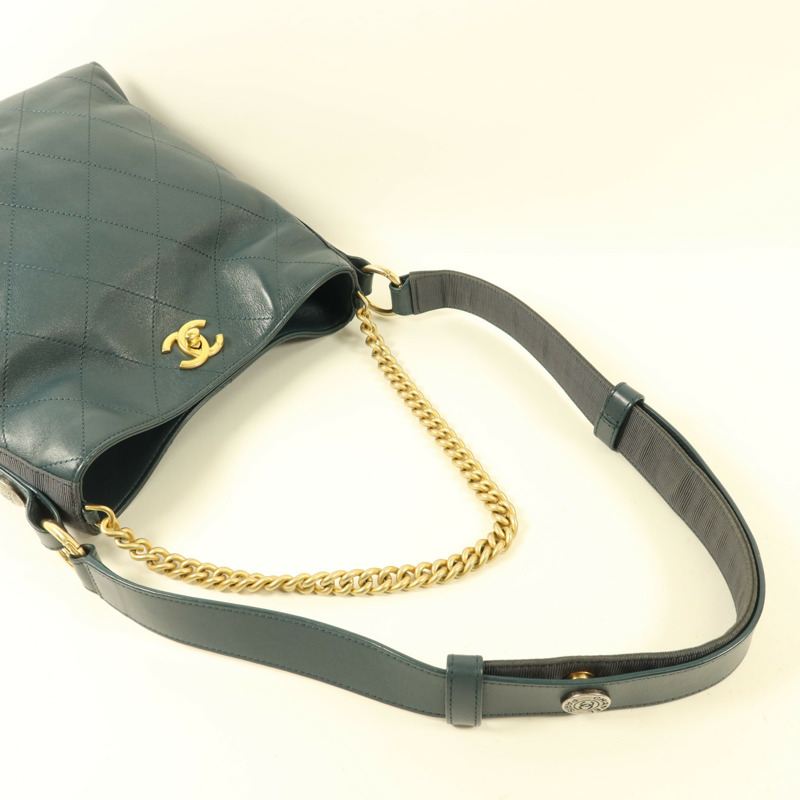 CHANEL 牛皮皮革Hobo Bag手挽肩背兩用袋-8