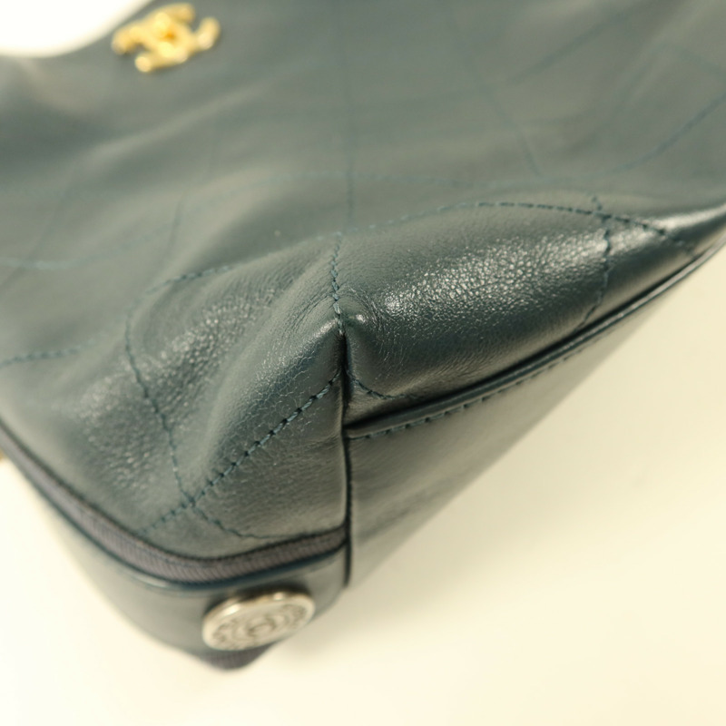 CHANEL 牛皮皮革Hobo Bag手挽肩背兩用袋-13