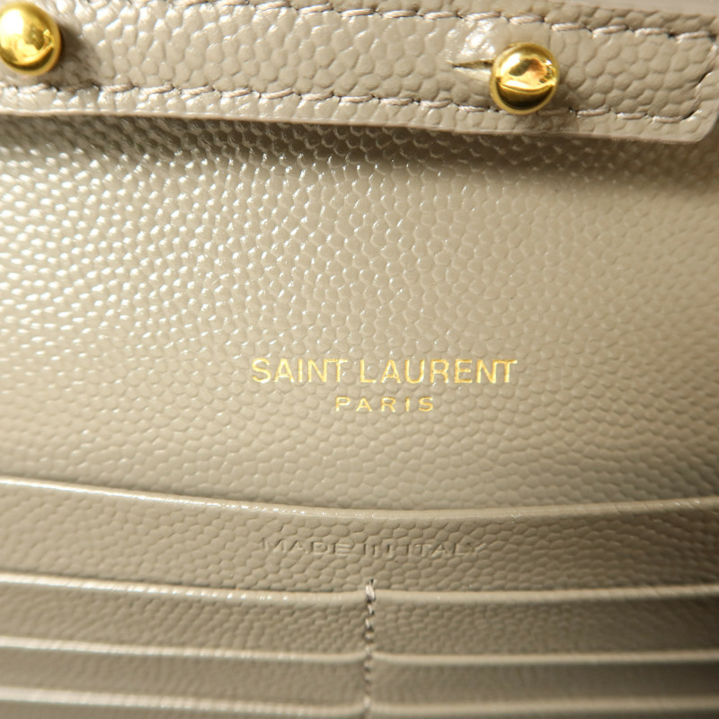 YVES SAINT LAURENT 牛皮皮革Cassandre Envelope鏈帶肩背袋-5