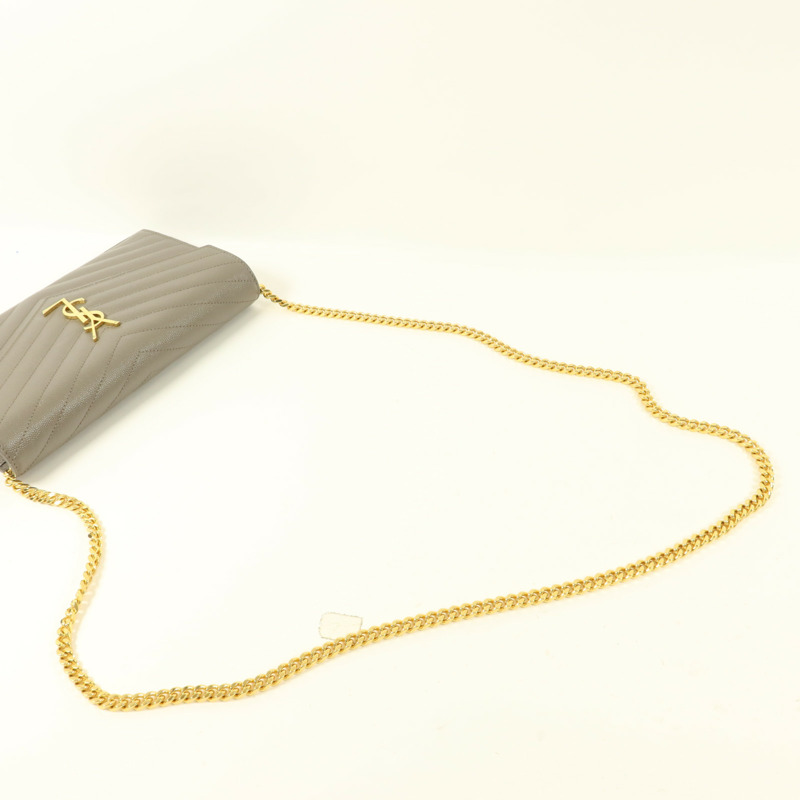 YVES SAINT LAURENT 牛皮皮革Cassandre Envelope鏈帶肩背袋-8