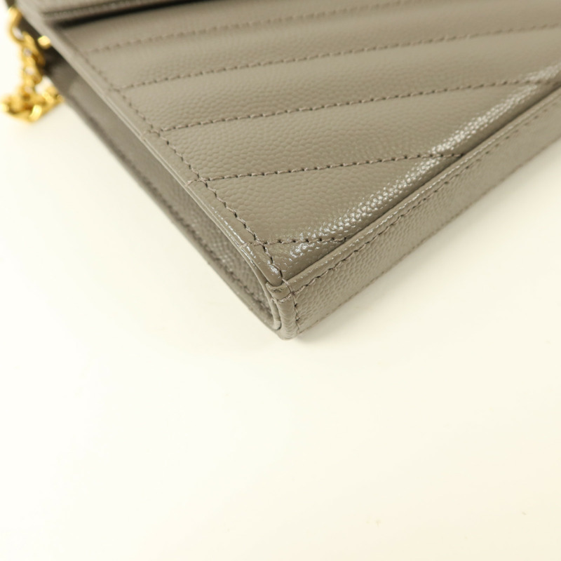 YVES SAINT LAURENT 牛皮皮革Cassandre Envelope鏈帶肩背袋-13