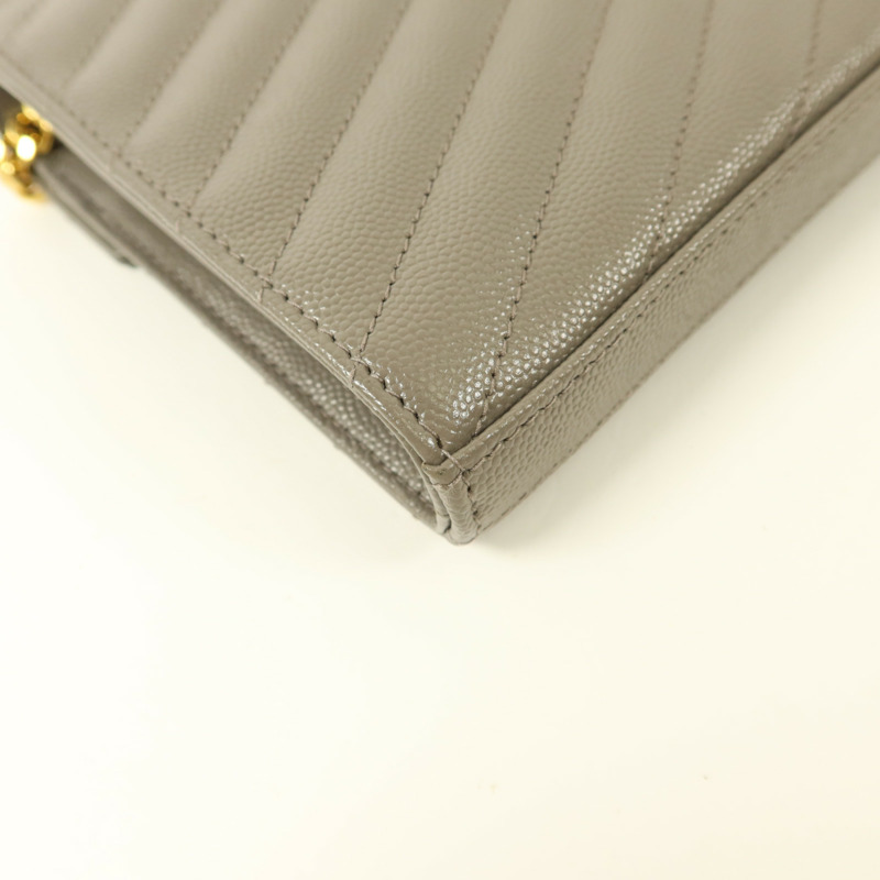 YVES SAINT LAURENT 牛皮皮革Cassandre Envelope鏈帶肩背袋-15