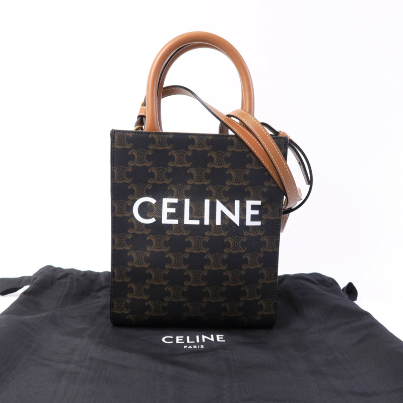 CELINE 塗層帆布Mini Cabas Vertical手挽肩背兩用袋-7