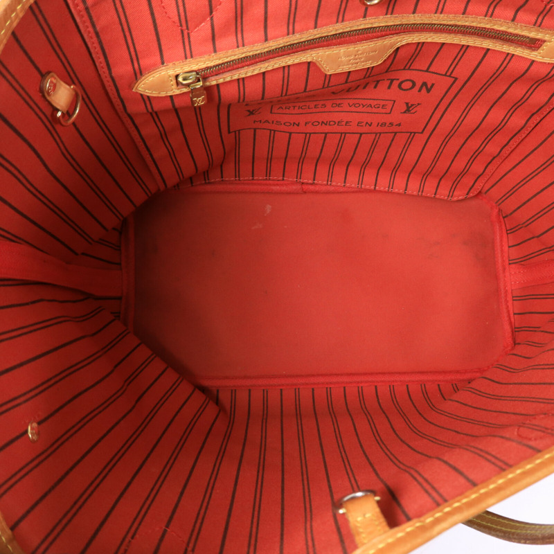 LOUIS VUITTON Monogram Neverfull MM金扣手挽袋-4