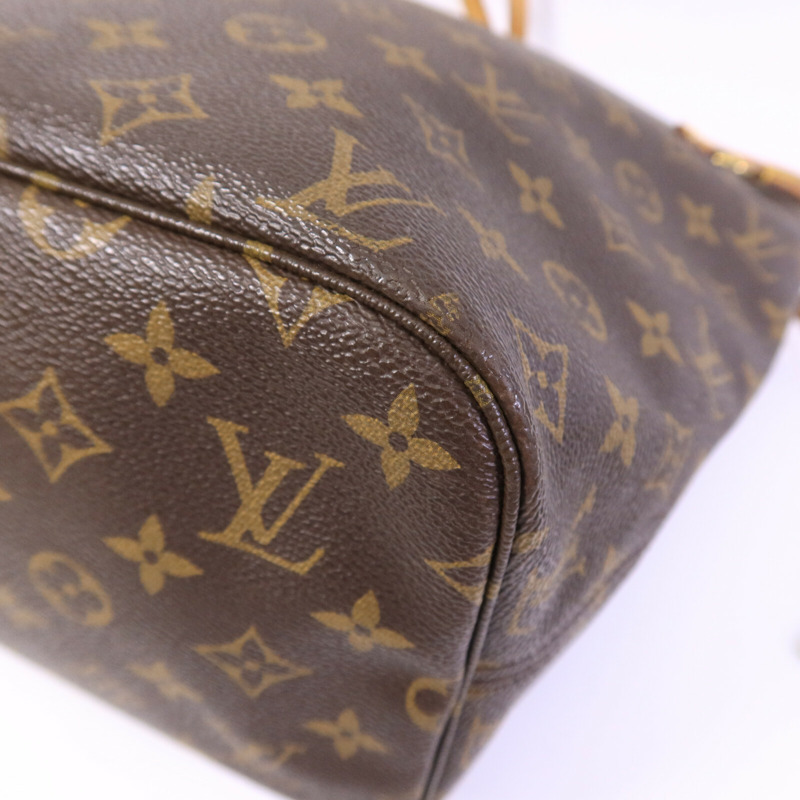 LOUIS VUITTON Monogram Neverfull MM金扣手挽袋-9