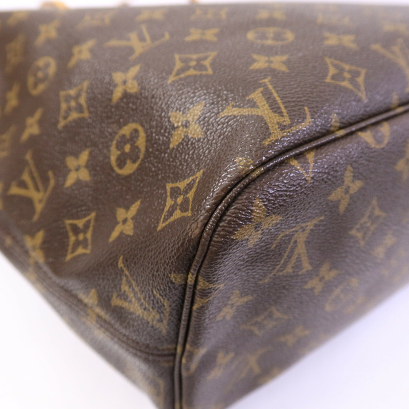 LOUIS VUITTON Monogram Neverfull MM金扣手挽袋-11