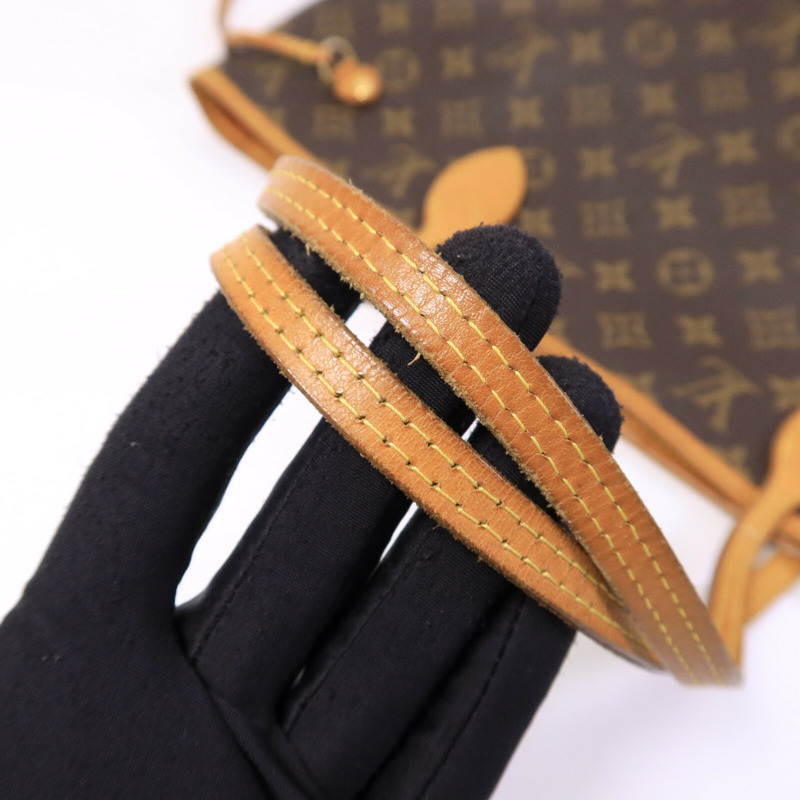LOUIS VUITTON Monogram Neverfull MM金扣手挽袋-15