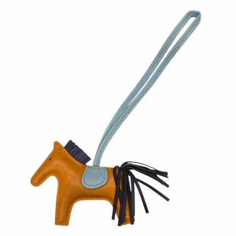 HERMES 愛馬仕 RODEO PM 小馬吊飾 小羊皮 橘色系