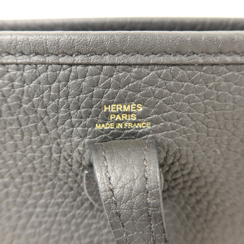 HERMES Clemence皮革Evelyne TPM肩背袋Noir-5