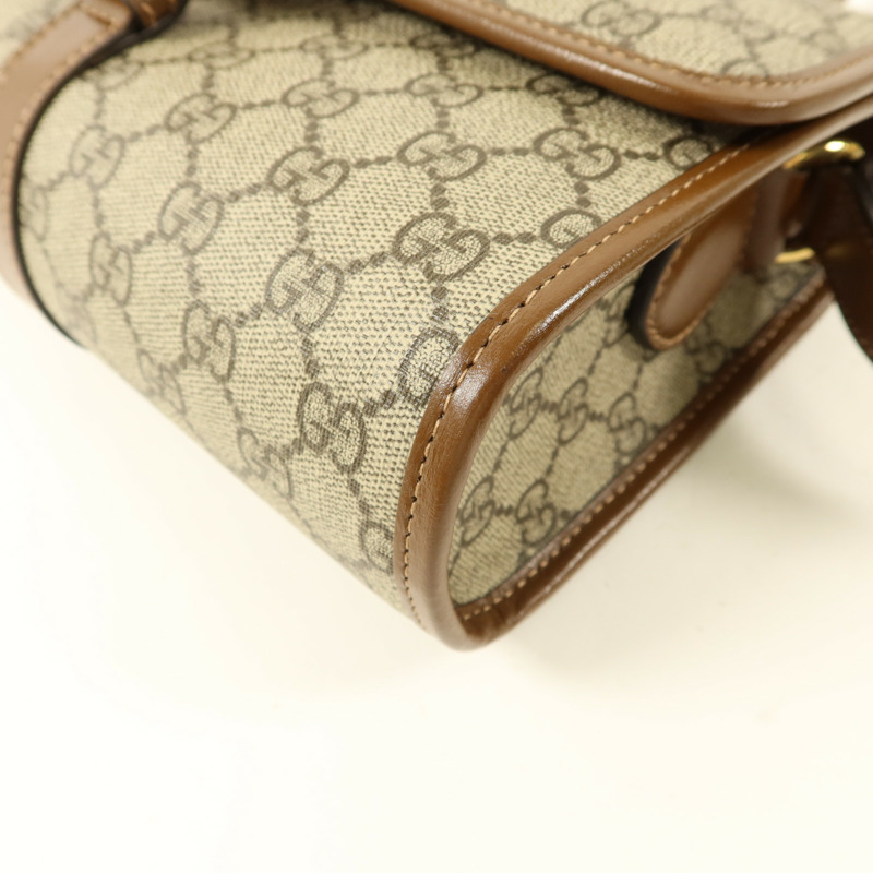 GUCCI 塗層帆布GG Supreme Interlocking肩背袋-12