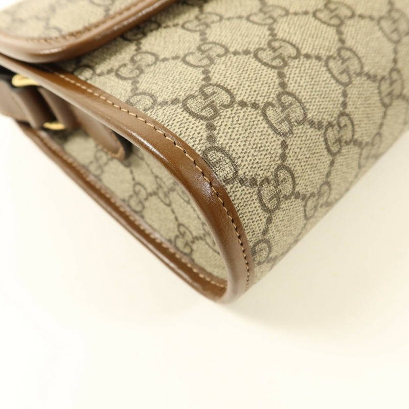 GUCCI 塗層帆布GG Supreme Interlocking肩背袋-13