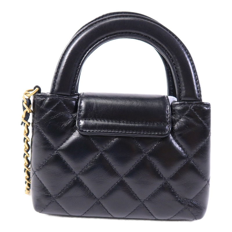 CHANEL 牛皮皮革Nano Mini Kelly鏈帶手挽肩背兩用袋-1