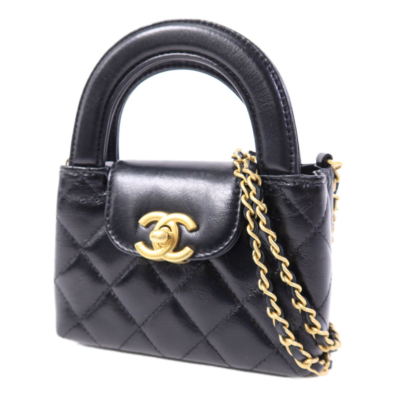 CHANEL 牛皮皮革Nano Mini Kelly鏈帶手挽肩背兩用袋-2