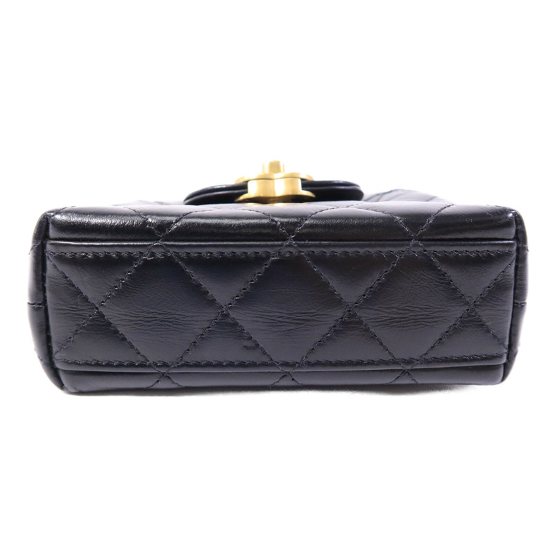 CHANEL 牛皮皮革Nano Mini Kelly鏈帶手挽肩背兩用袋-3