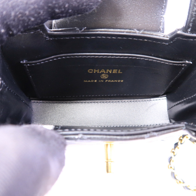 CHANEL 牛皮皮革Nano Mini Kelly鏈帶手挽肩背兩用袋-4