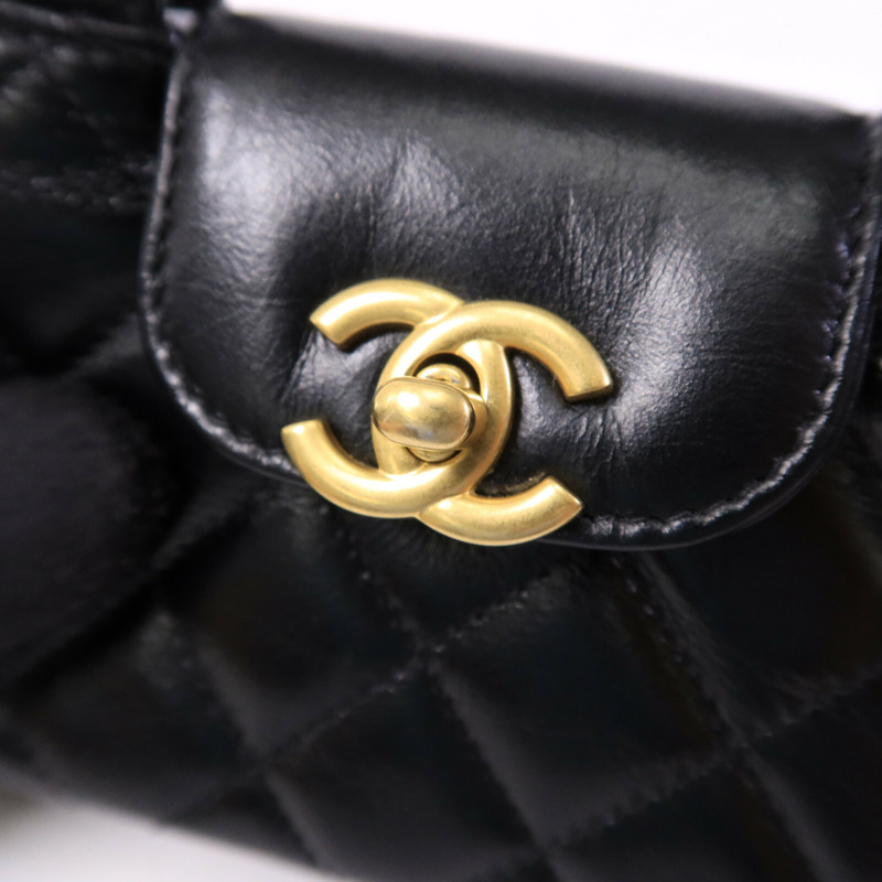 CHANEL 牛皮皮革Nano Mini Kelly鏈帶手挽肩背兩用袋-6