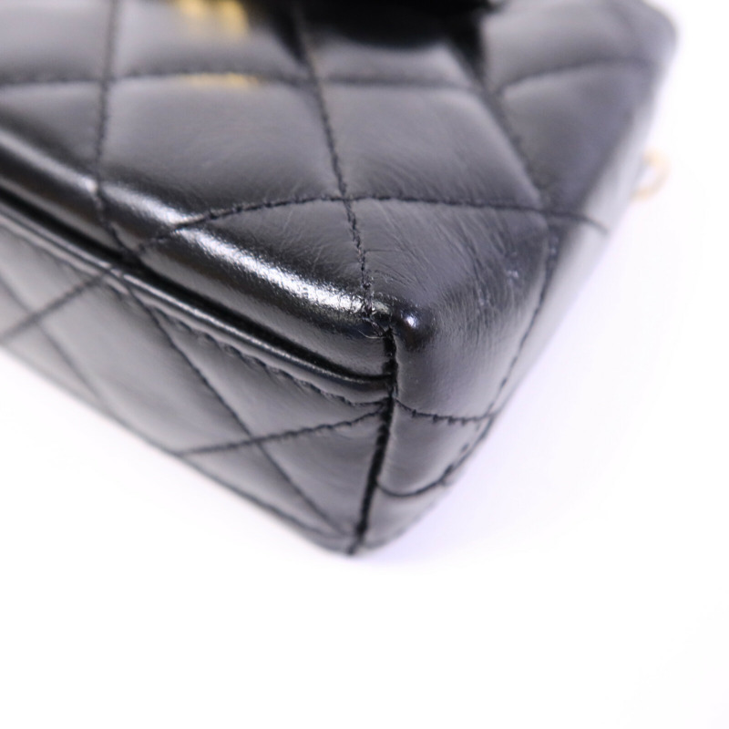 CHANEL 牛皮皮革Nano Mini Kelly鏈帶手挽肩背兩用袋-10