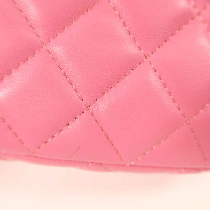 CHANEL 羊皮皮革Double Zip Clutch Wallet On Chain鏈帶肩背袋-19