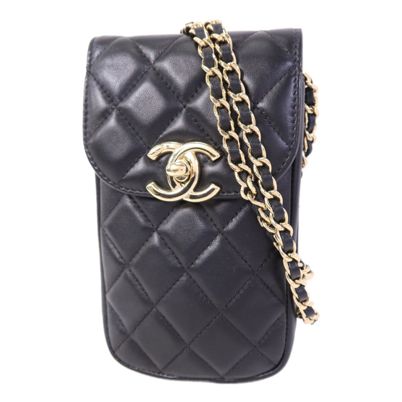 CHANEL 羊皮皮革Vanity Phone Holder鏈帶肩背袋-2