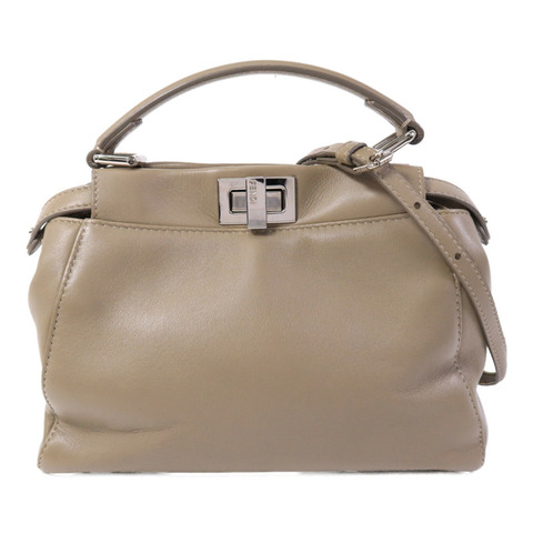 FENDI 牛皮皮革Peekaboo Mini手挽肩背兩用袋