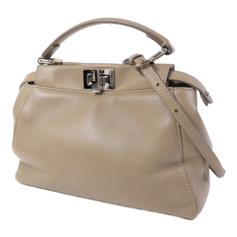 FENDI 牛皮皮革Peekaboo Mini手挽肩背兩用袋-2