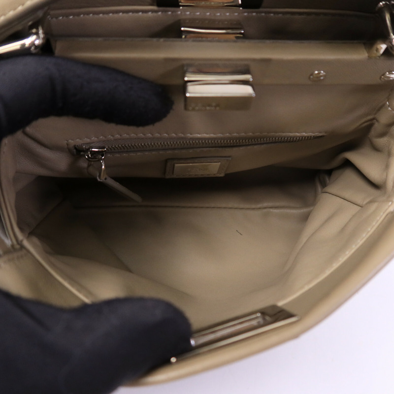 FENDI 牛皮皮革Peekaboo Mini手挽肩背兩用袋-4