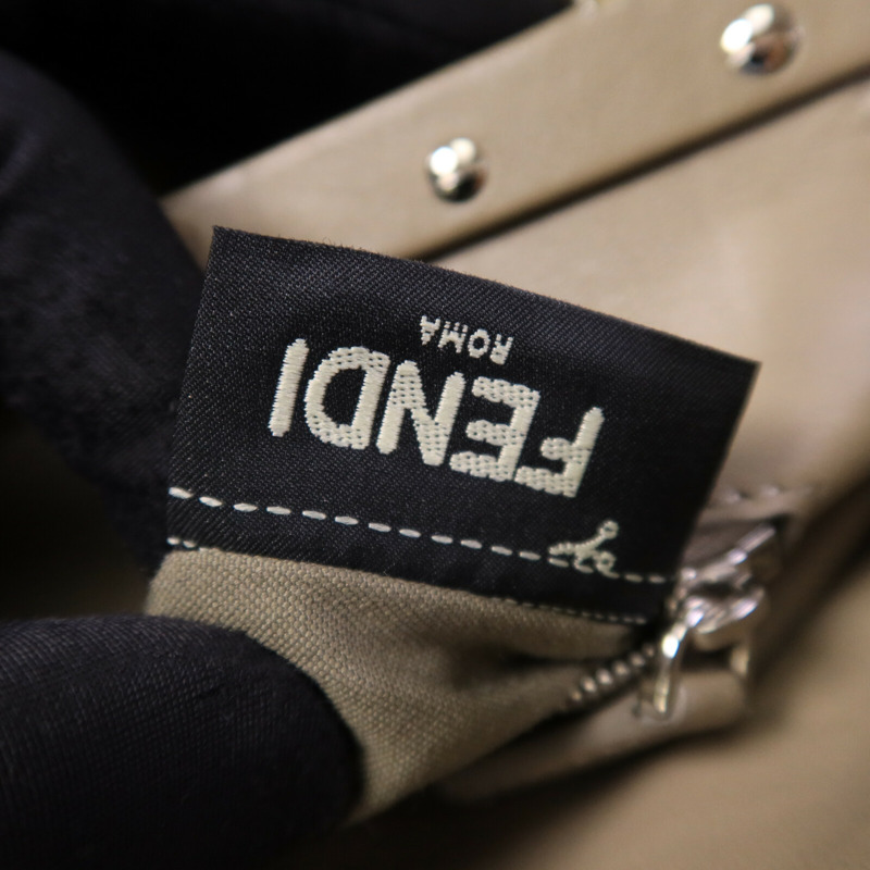 FENDI 牛皮皮革Peekaboo Mini手挽肩背兩用袋-8