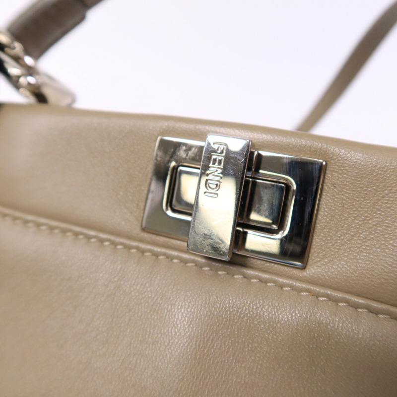 FENDI 牛皮皮革Peekaboo Mini手挽肩背兩用袋-9