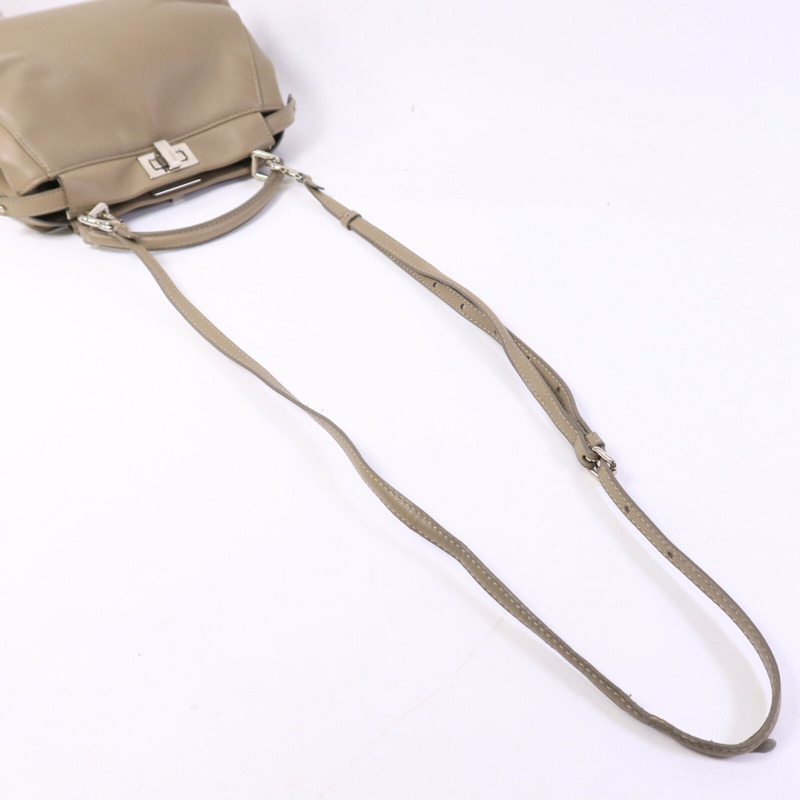 FENDI 牛皮皮革Peekaboo Mini手挽肩背兩用袋-10