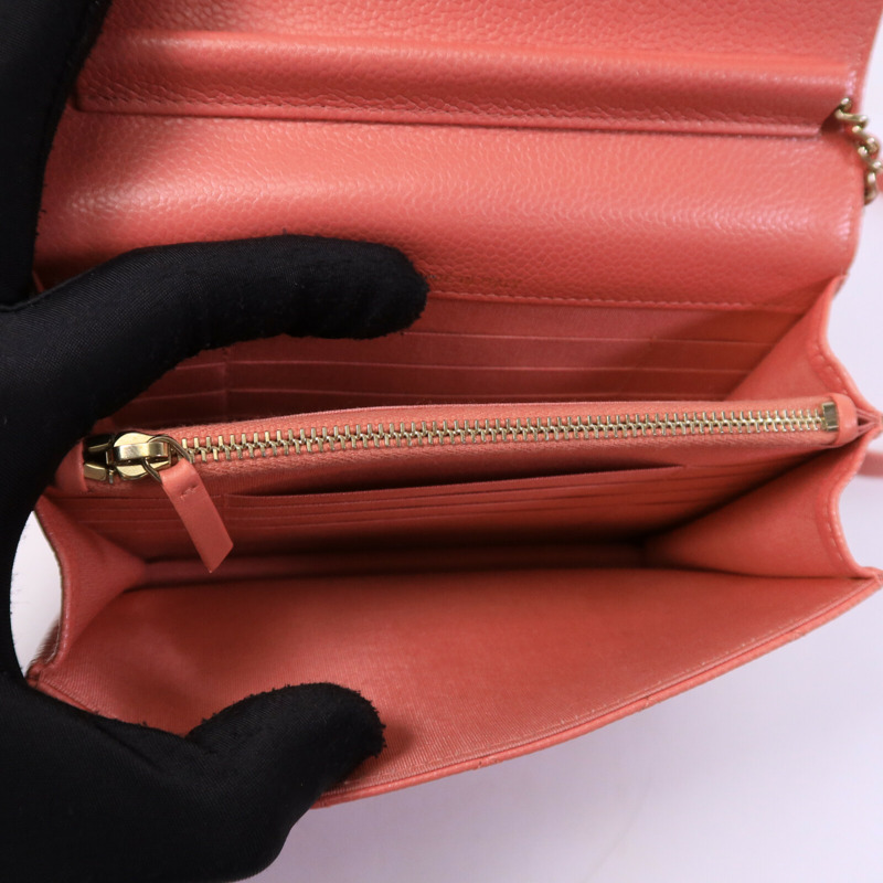 CHANEL 牛皮皮革Wallet On Chain鏈帶肩背袋-4