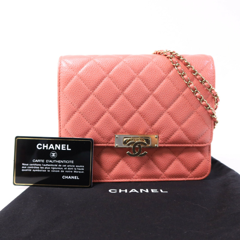 CHANEL 牛皮皮革Wallet On Chain鏈帶肩背袋-9