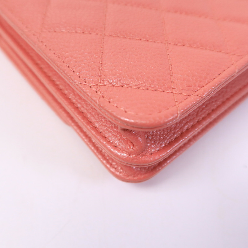 CHANEL 牛皮皮革Wallet On Chain鏈帶肩背袋-10