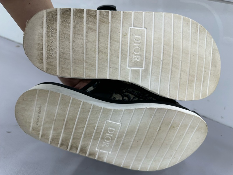 DIOR迪奧 Alpha Oblique 印花 平跟 一字拖鞋 男款 黑色，40碼-4