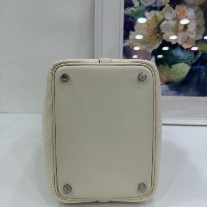 Hermes 愛馬仕 菜籃picotin Cargo 18 奶昔白帆布 Z刻-5