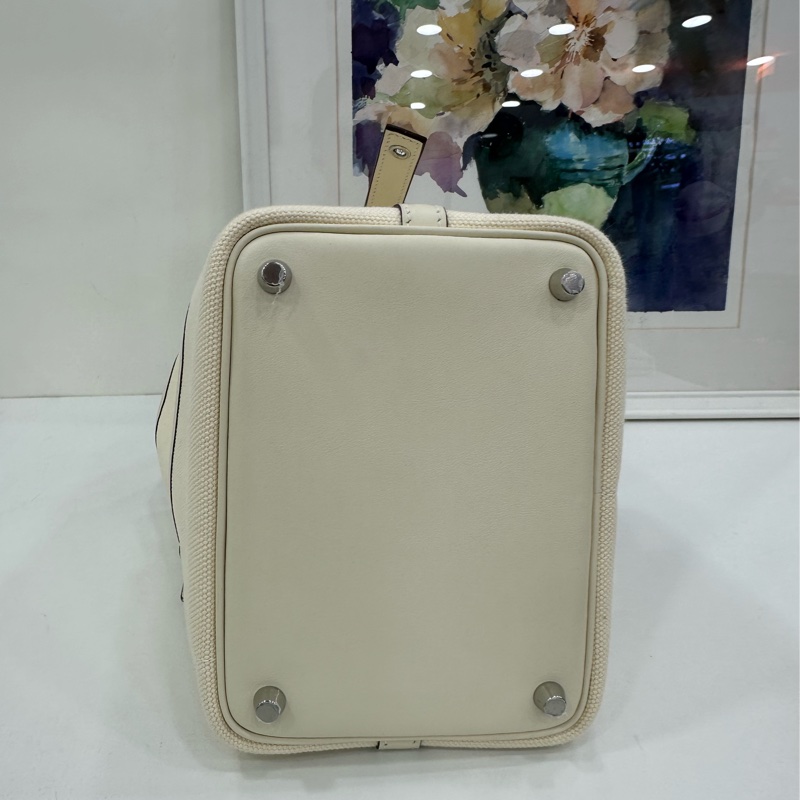 Hermes 愛馬仕 菜籃picotin Cargo 18 奶昔白帆布 Z刻-5
