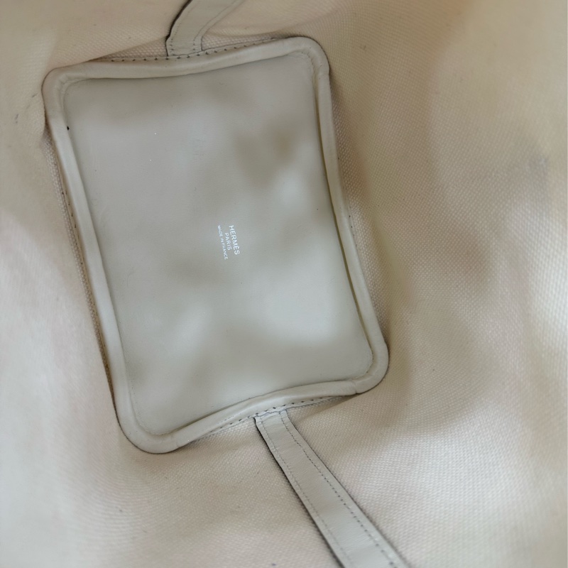 Hermes 愛馬仕 菜籃picotin Cargo 18 奶昔白帆布 Z刻-7