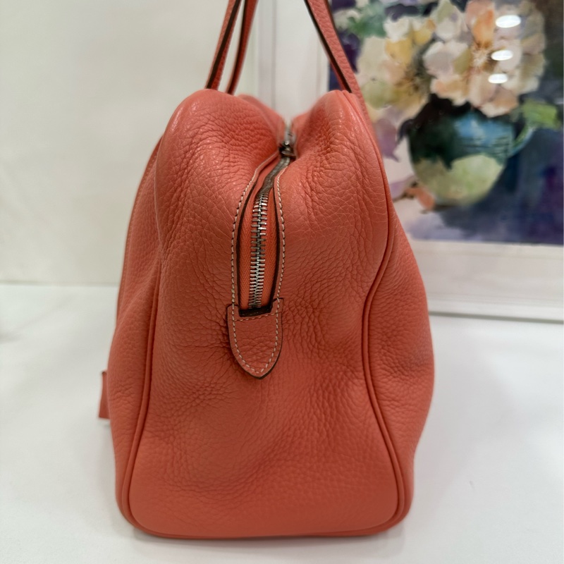 Hermes愛馬仕victoria 35 維多利亞35 龍蝦粉 TC皮 框O刻-3